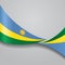 Rwandan wavy flag. Vector illustration.