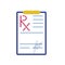 RX form, blank with the doctor's signature. Vector illustration in flat style. A form for prescribing pills and