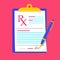 Rx medical prescription blank concept illustration