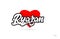 ryazan city design typography with red heart icon logo