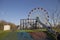 Ryazan, Russia - April 17 2021: Ferris wheel  and modern children`s playground