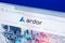 Ryazan, Russia - March 29, 2018 - Homepage of Ardor crypto currency on a display of PC, web address - ardorplatform.org.