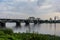 Rybinsk bridge, across the Volga river. Spaso-Preobrazhensky Cathedral, Rybinsk, Yaroslavl region