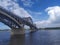 Rybinsk bridge over Volga river. Yaroslavl region, Russia