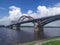 Rybinsk bridge over Volga river. Yaroslavl region, Russia