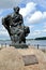 RYBINSK, RUSSIA. A sculpture of the barge hauler on Volzhskaya Embankment