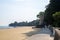 Ryde beach and Appley tower, a tourist attraction on the Isle of Wight