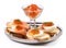 Rye bread toasts with egg and caviar