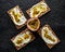 Rye breads with soy curd and maracuja, passion fruit. healthy breakfast