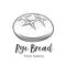 Rye round bread outline