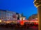 Rynek Glowny (Market Square) in night time. Rynek Glowny - roughly 40,000 m2 is largest medieval town square in Europe.