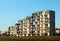 Rzeszow, Poland - oct 8 2018: Modern residential apartment building in the evening sunset. Urbanization and construction in the ci