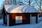 RÃ¥neÃ¥s church cottages in winter coats