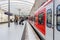 S-Bahn regional suburban train S Bahn at Cologne KÃ¶ln Bonn airport railway station in Germany