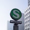 S-Bahn Urban Railway Station Sign Potsdamer Platz With Skyscrapers In The Background