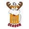 It`s Beer Season- funny beer mug with reindeer antler, for Christmas season.