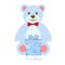 It\'s a Boy Blue Teddy Bear with Gift