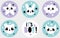It`s a Boy.Cute Kawaii Style Baby Shower Vector Party Tags.