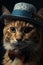 it’s a cat’s face with different expressions, and props like a top hat, sunglasses