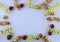 It`s Christmas time! Gold and red decorative ribbon on a white background. ons