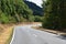 S-curve of a mountain road in the HunsrÃ¼ck, south side of Mosel valley