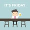 It\'s Friday, Businessman drinking beer at the bar