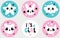 It`s a Girl.Cute Kawaii Style Baby Shower Vector Party Tags.