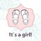 It s a girl. Lovely baby shower card with cute