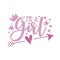 It`s a Girl - Newborn greeting lettering with crown.