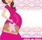 It`s A Girl! - pregnant woman card