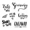 It`s Giveaway Time Lettering text set. Typography for promotion