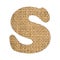 S, Letter of the alphabet - Burlap Background Texture. White background