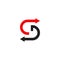 S letter arrow logo design template