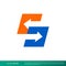 S Letter Arrows in Square Icon Vector Logo Template Illustration Design. Vector EPS 10.