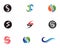 S letters logo and symbols icons