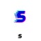 S monogram with stereo effect. S letter with movement and shift. Dynamic logo.