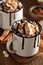 S\'mores hot chocolate mini marshmallows cinnamon winter drink