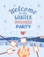 S`mores winter party welcome vector poster