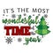 It`s the most wonderful time of the year | Buffalo plaid tree and text