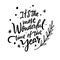 It`s the most wonderful time of the year. Hand drawn calligraphy phrase. Winter holiday lettering.