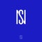 S and N letters monogram. Flat S, N emblem. Line letters, isolated on a dark blue background.