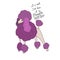 It\\\'s not dog hair it\\\'s poodle glitter, Cute purple poodle dog cartoon illustration