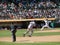 A\'s Pitcher throws to home as David Ortiz takes running lead from first base