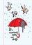 It\'s raining cats and dogs autumn card.