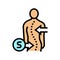 s-shaped scoliosis color icon vector illustration