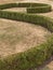 S shaped shrubbery, abstract image of formal garden