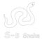 S for Snake Coloring Page