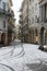 It\'s snowing on old part of Lugano on Switzerland.