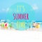 IT\'S SUMMER TIME text on blur beach background