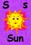 S is for sun. Learn the alphabet and spelling.